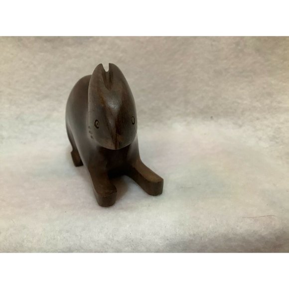 Hand Carved Wood Rabbit Figurine - Picture 6 of 8